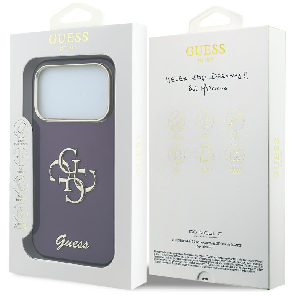 Guess iPhone 17 Pro/iPhone 18 Pro Kuori 4G Script Burgundy