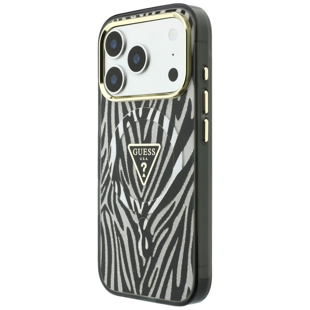 Guess iPhone 17 Pro/iPhone 18 Pro Kuori Zebra Glitter Hopea