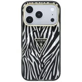 Guess iPhone 17 Pro/iPhone 18 Pro Kuori Zebra Glitter Hopea