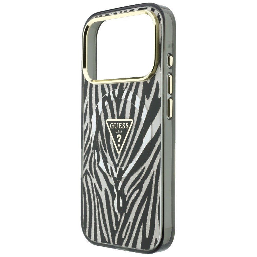 Guess iPhone 17 Pro/iPhone 18 Pro Kuori Zebra Glitter Hopea