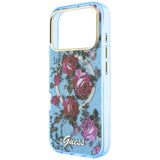 Guess iPhone 17 Pro/iPhone 18 Pro Kuori Glitter Blossom Roses Sininen