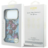 Guess iPhone 17 Pro/iPhone 18 Pro Kuori Glitter Blossom Roses Sininen