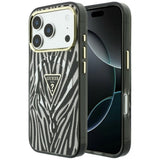 Guess iPhone 17 Pro Max/iPhone 18 Pro Max Kuori Zebra Glitter Hopea