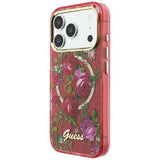 Guess iPhone 17 Pro Max/iPhone 18 Pro Max Kuori Glitter Blossom Roses Burgundy