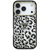 Guess iPhone 17 Pro/iPhone 18 Pro Kuori Leopard Glitter Musta