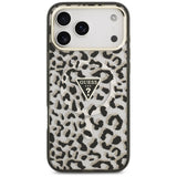 Guess iPhone 17 Pro Max/iPhone 18 Pro Max Kuori Leopard Glitter Musta