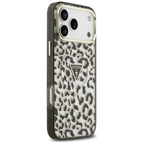 Guess iPhone 17 Pro Max/iPhone 18 Pro Max Kuori Leopard Glitter Musta