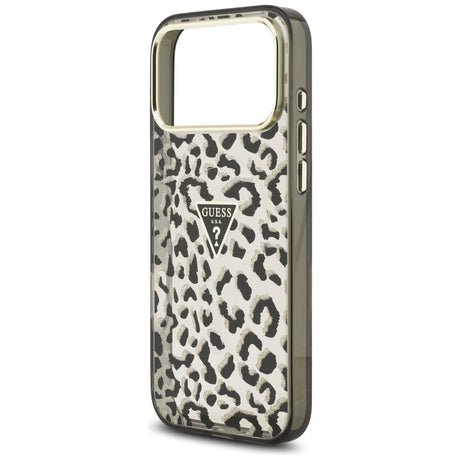 Guess iPhone 17 Pro Max/iPhone 18 Pro Max Kuori Leopard Glitter Musta