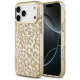 Guess iPhone 17 Pro/iPhone 18 Pro Kuori Leopard Glitter Ruskea