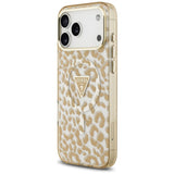 Guess iPhone 17 Pro/iPhone 18 Pro Kuori Leopard Glitter Ruskea