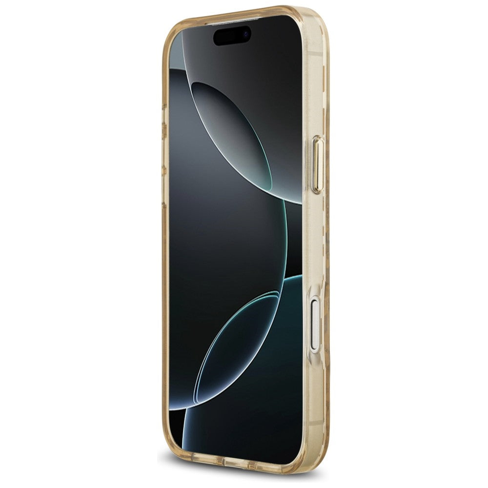 Guess iPhone 17 Pro/iPhone 18 Pro Kuori Leopard Glitter Ruskea