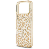 Guess iPhone 17 Pro/iPhone 18 Pro Kuori Leopard Glitter Ruskea