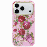 Guess iPhone 17 Pro/iPhone 18 Pro Kuori Glitter Blossom Roses Vaaleanpunainen