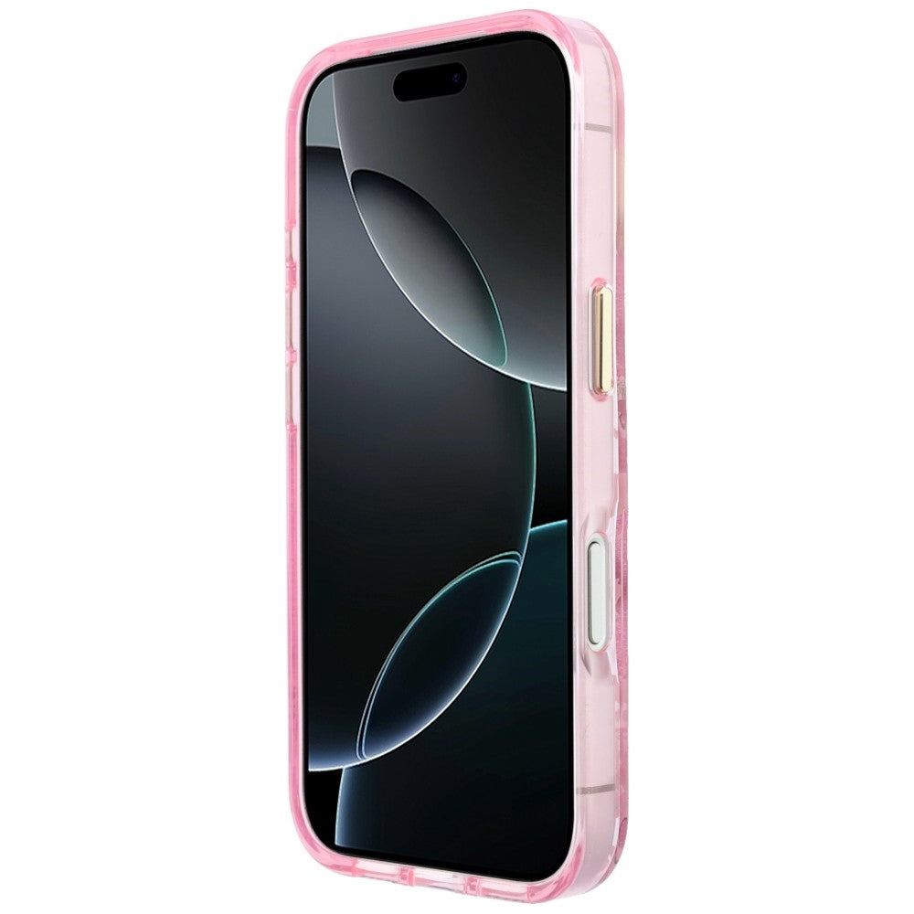 Guess iPhone 17 Pro/iPhone 18 Pro Kuori Glitter Blossom Roses Vaaleanpunainen