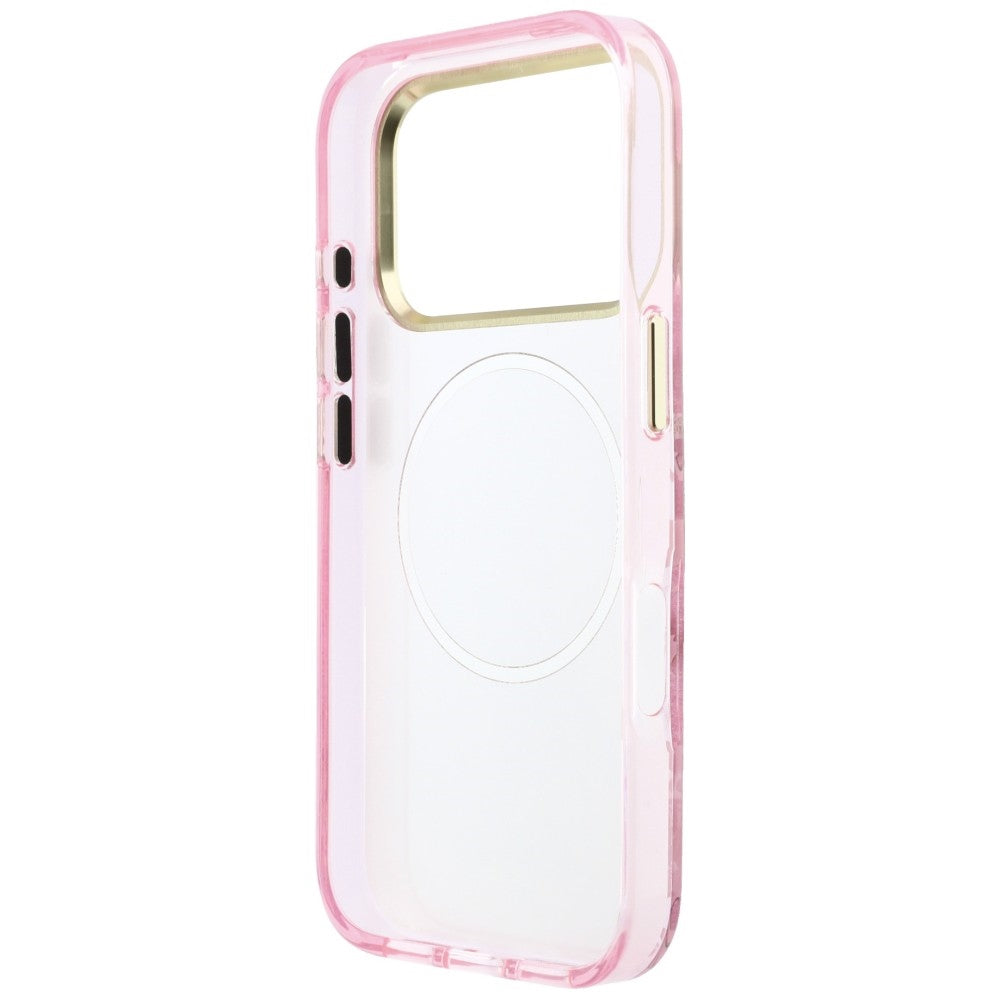Guess iPhone 17 Pro/iPhone 18 Pro Kuori Glitter Blossom Roses Vaaleanpunainen