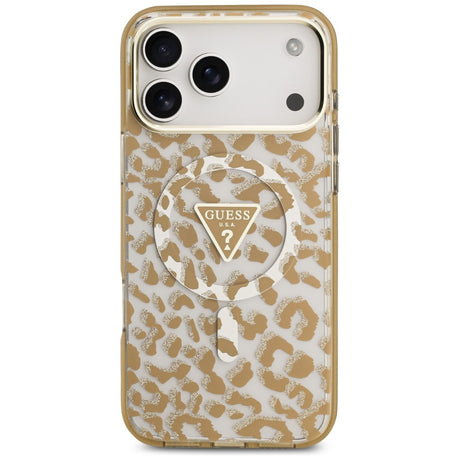 Guess iPhone 17 Pro Max/iPhone 18 Pro Max Kuori Leopard Glitter Ruskea