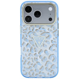 Guess iPhone 17 Pro/iPhone 18 Pro Kuori Leopard Glitter Sininen