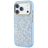 Guess iPhone 17 Pro Max/iPhone 18 Pro Max Kuori Leopard Glitter Sininen