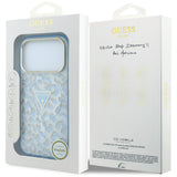 Guess iPhone 17 Pro Max/iPhone 18 Pro Max Kuori Leopard Glitter Sininen