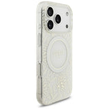 Guess iPhone 17 Pro/iPhone 18 Pro Kuori Electroplated Flowers Pearl Strap Valkoinen