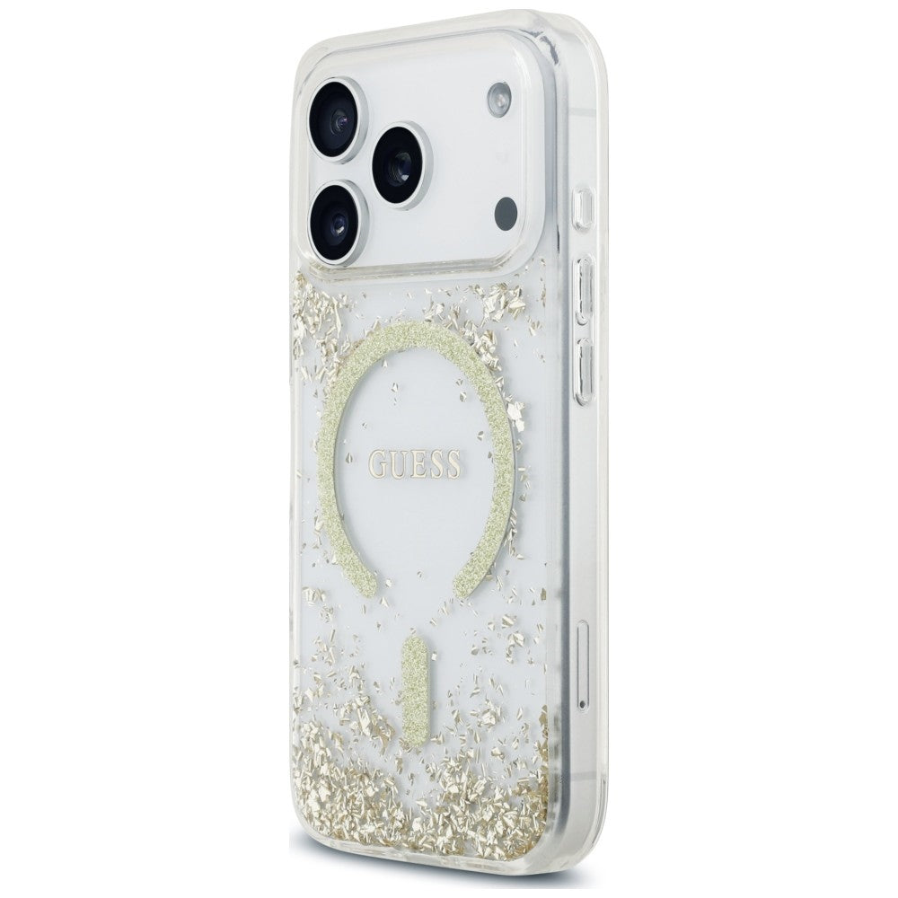 Guess iPhone 17 Pro/iPhone 18 Pro Kuori Resin Glitter Kulta