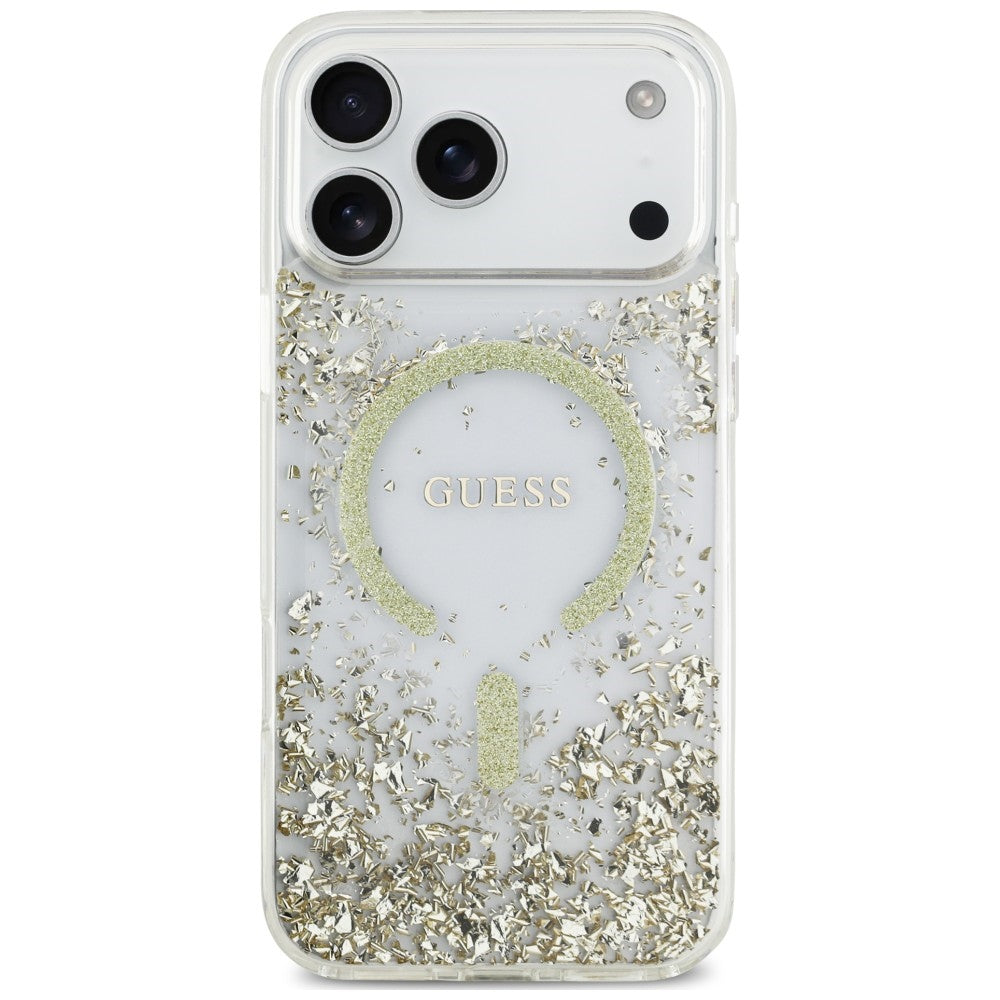 Guess iPhone 17 Pro Max/iPhone 18 Pro Max Kuori Resin Glitter Kulta