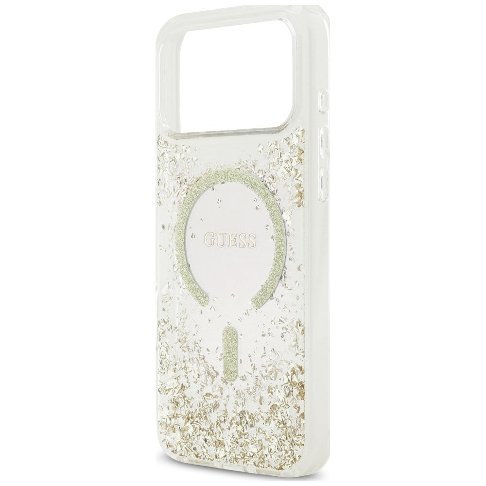 Guess iPhone 17 Pro Max/iPhone 18 Pro Max Kuori Resin Glitter Kulta