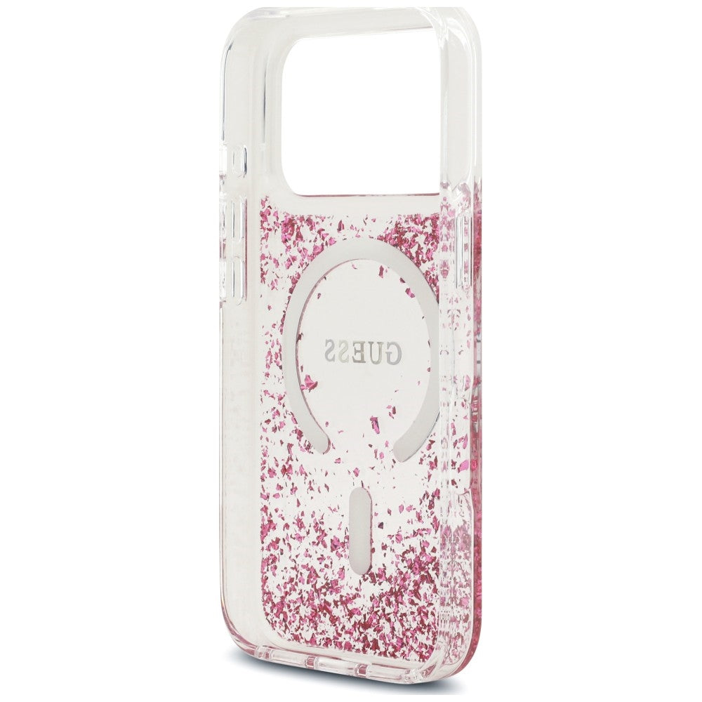 Guess iPhone 17 Pro Max/iPhone 18 Pro Max Kuori Resin Glitter Vaaleanpunainen