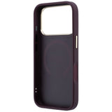 Guess iPhone 17 Pro Max/iPhone 18 Pro Max Kuori Saffiano Pioni kohokuvioitu MagSafe Burgundy