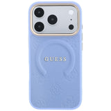 Guess iPhone 17 Pro/iPhone 18 Pro Kuori Saffiano Peony Embossed MagSafe Sininen