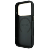 Guess iPhone 17 Pro Max/iPhone 18 Pro Max Kuori Saffiano Peony Embossed MagSafe Musta