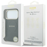 Guess iPhone 17 Pro Max/iPhone 18 Pro Max Kuori Saffiano Peony Embossed MagSafe Musta