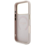 Guess iPhone 17 Pro/iPhone 18 Pro Kuori Saffiano Peony Embossed MagSafe Vaaleanpunainen