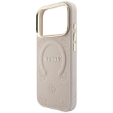 Guess iPhone 17 Pro Max/iPhone 18 Pro Max Kuori Saffiano Peony Embossed MagSafe Vaaleanpunainen