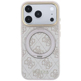 Guess iPhone 17 Pro Max/iPhone 18 Pro Max Kuori Ring Stand 4G Classic Logo Vaaleanpunainen