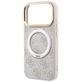 Guess iPhone 17 Pro Max/iPhone 18 Pro Max Kuori Ring Stand 4G Classic Logo Vaaleanpunainen