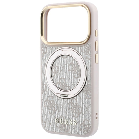 Guess iPhone 17 Pro Max/iPhone 18 Pro Max Kuori Ring Stand 4G Classic Logo Vaaleanpunainen