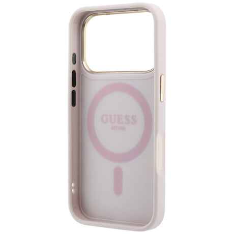 Guess iPhone 17 Pro Max/iPhone 18 Pro Max Kuori Ring Stand 4G Classic Logo Vaaleanpunainen