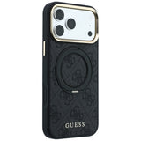 Guess iPhone 17 Pro/iPhone 18 Pro Kuori Ring Stand 4G Classic Logo Musta