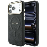 Guess iPhone 17 Pro/iPhone 18 Pro Kuori 4G Embossed MagSafe Musta