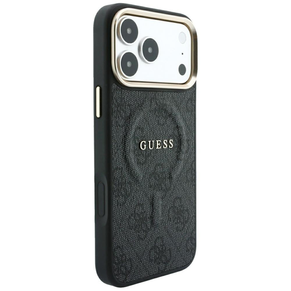 Guess iPhone 17 Pro/iPhone 18 Pro Kuori 4G Embossed MagSafe Musta