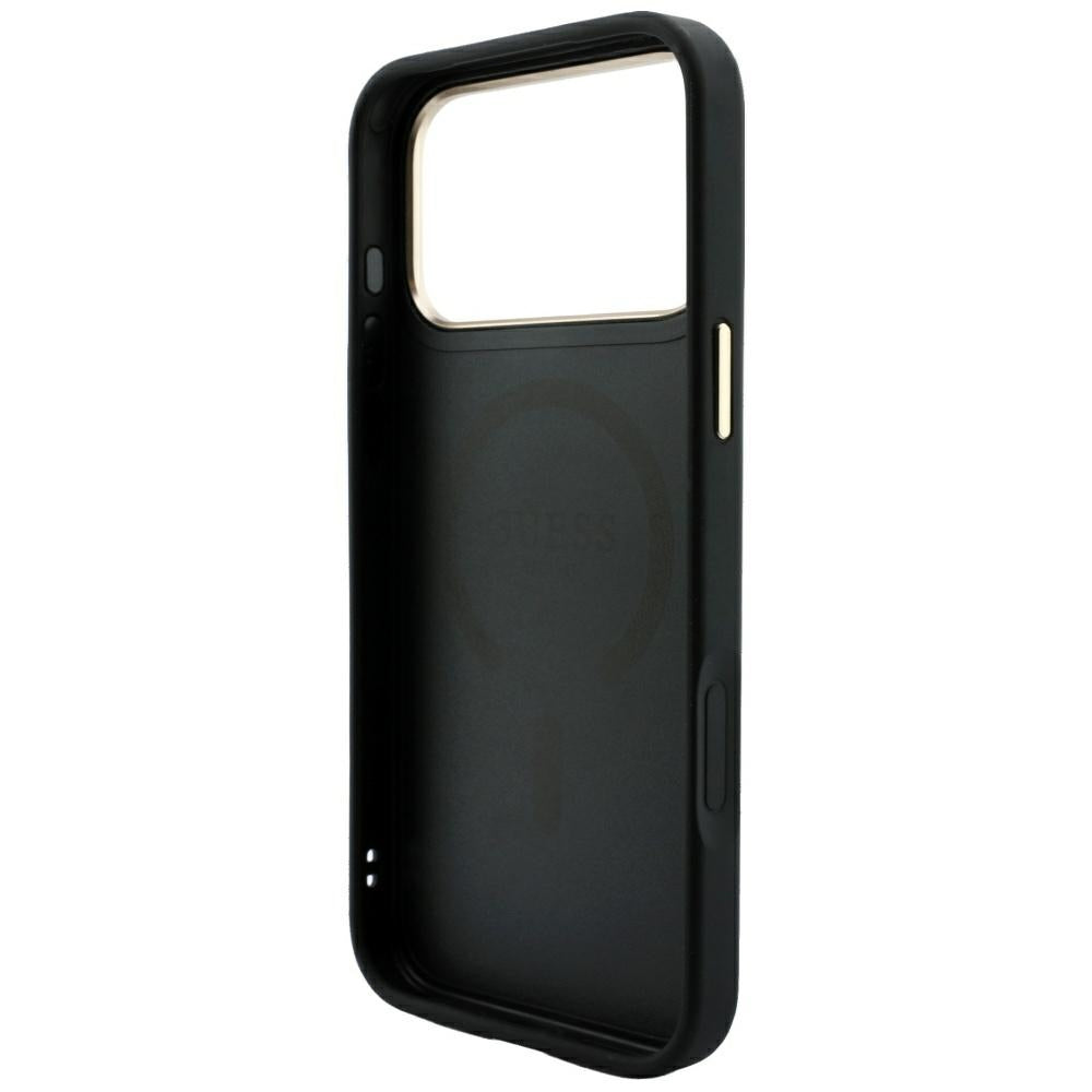 Guess iPhone 17 Pro/iPhone 18 Pro Kuori 4G Embossed MagSafe Musta