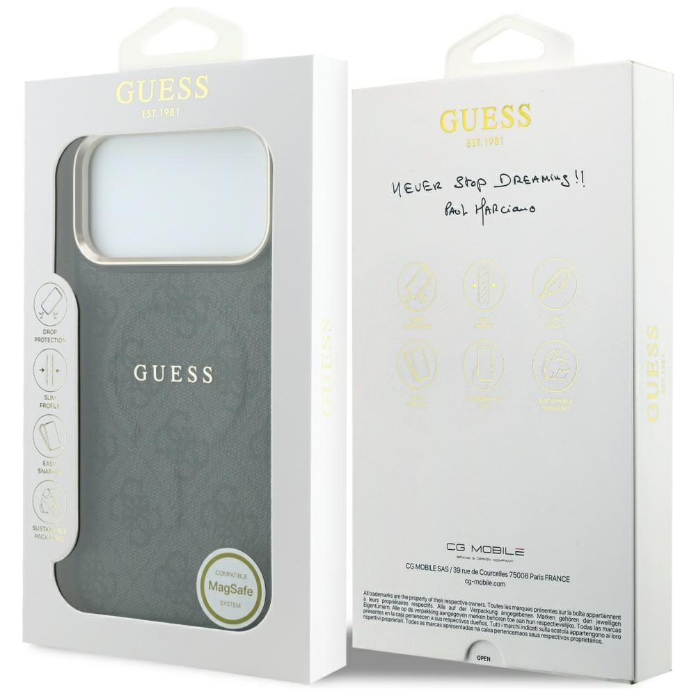 Guess iPhone 17 Pro/iPhone 18 Pro Kuori 4G Embossed MagSafe Musta