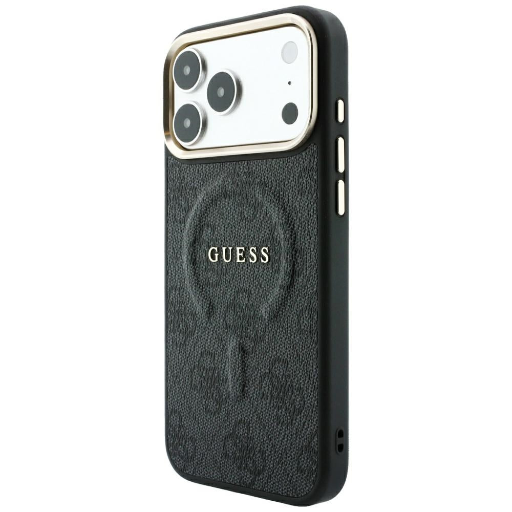 Guess iPhone 17 Pro Max/iPhone 18 Pro Max Kuori 4G Embossed MagSafe Musta