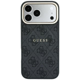 Guess iPhone 17 Pro Max/iPhone 18 Pro Max Kuori 4G Embossed MagSafe Musta