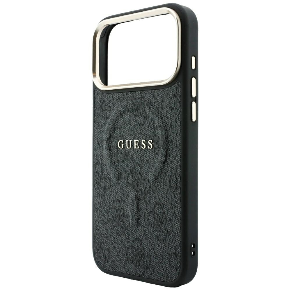 Guess iPhone 17 Pro Max/iPhone 18 Pro Max Kuori 4G Embossed MagSafe Musta