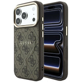 Guess iPhone 17 Pro/iPhone 18 Pro Kuori 4G Embossed MagSafe Ruskea