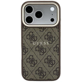 Guess iPhone 17 Pro/iPhone 18 Pro Kuori 4G Embossed MagSafe Ruskea