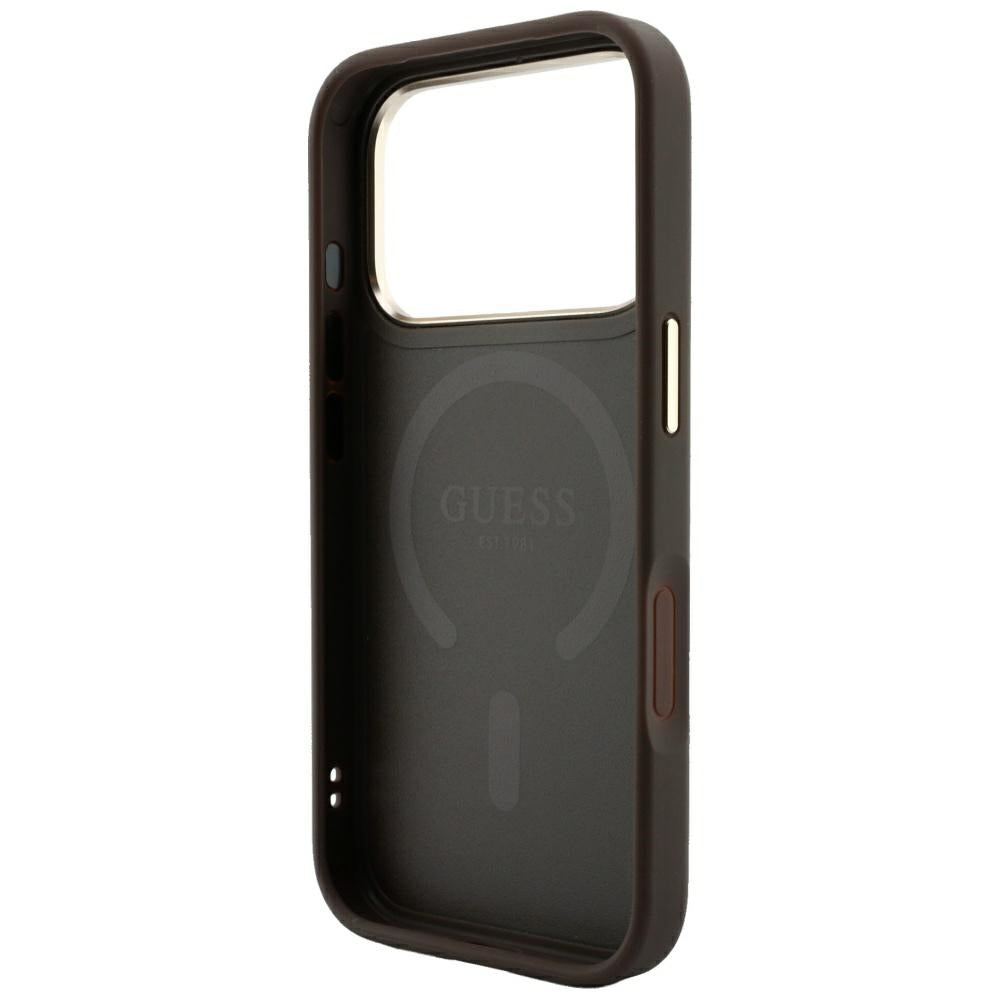 Guess iPhone 17 Pro Max/iPhone 18 Pro Max Kuori 4G Kohokuvioitu MagSafe Ruskea