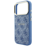 Guess iPhone 17 Pro/iPhone 18 Pro Kuori 4G Embossed MagSafe Sininen